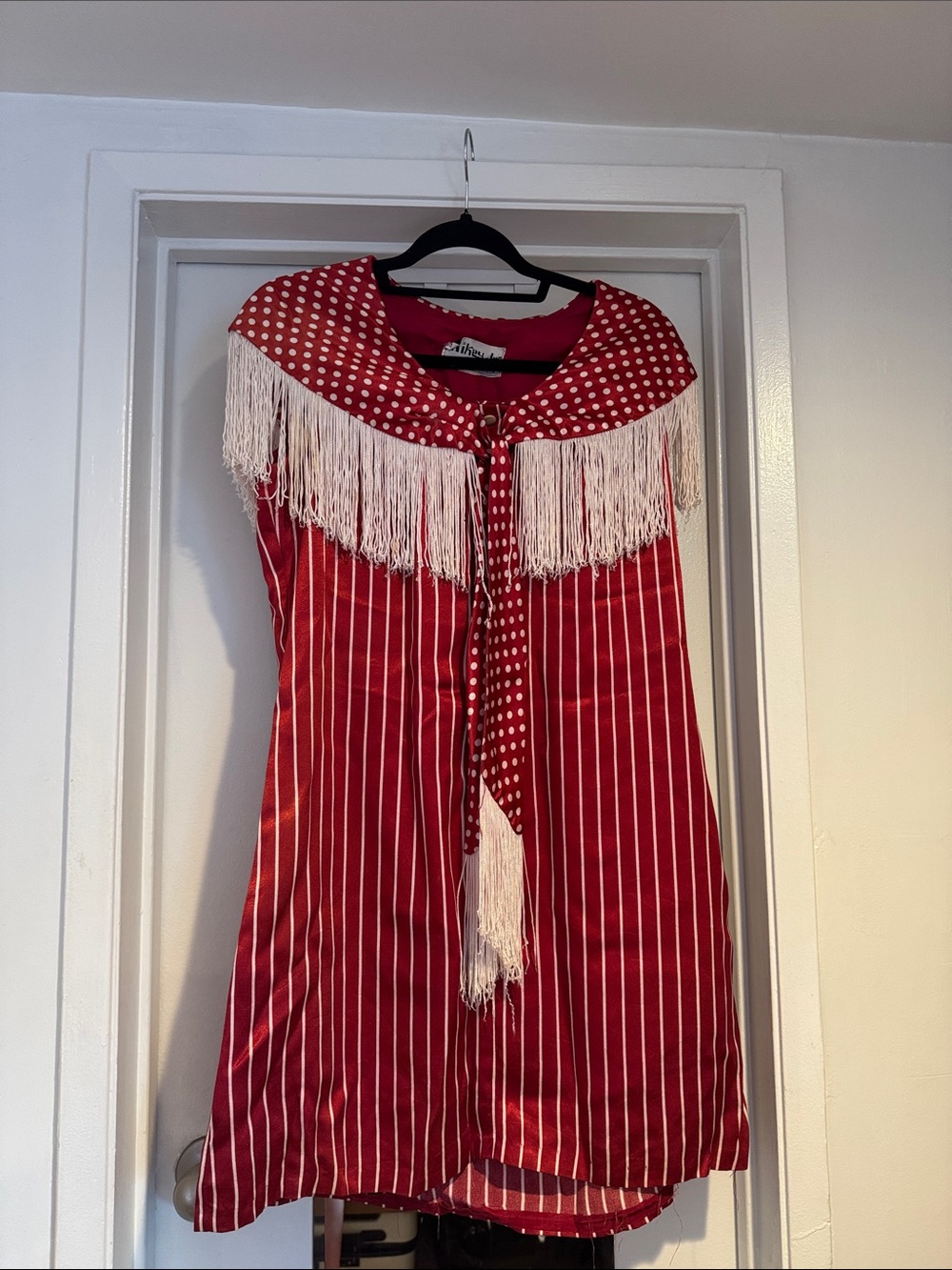 Vintage Mikey jrs, Western Wear Fringe Red Stripped &polka dots sz S